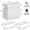 LED 迷你尺寸木桌和白色床头柜智能床头柜整理器现代边桌
